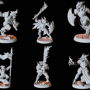 Six Dragonborn Soldiers for D&D, Dungeons and Dragons, Pathfinder and many other tabletop games