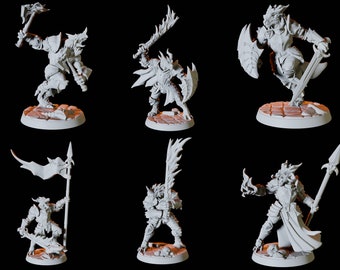 Six Dragonborn Soldiers for D&D, Dungeons and Dragons, Pathfinder and many other tabletop games