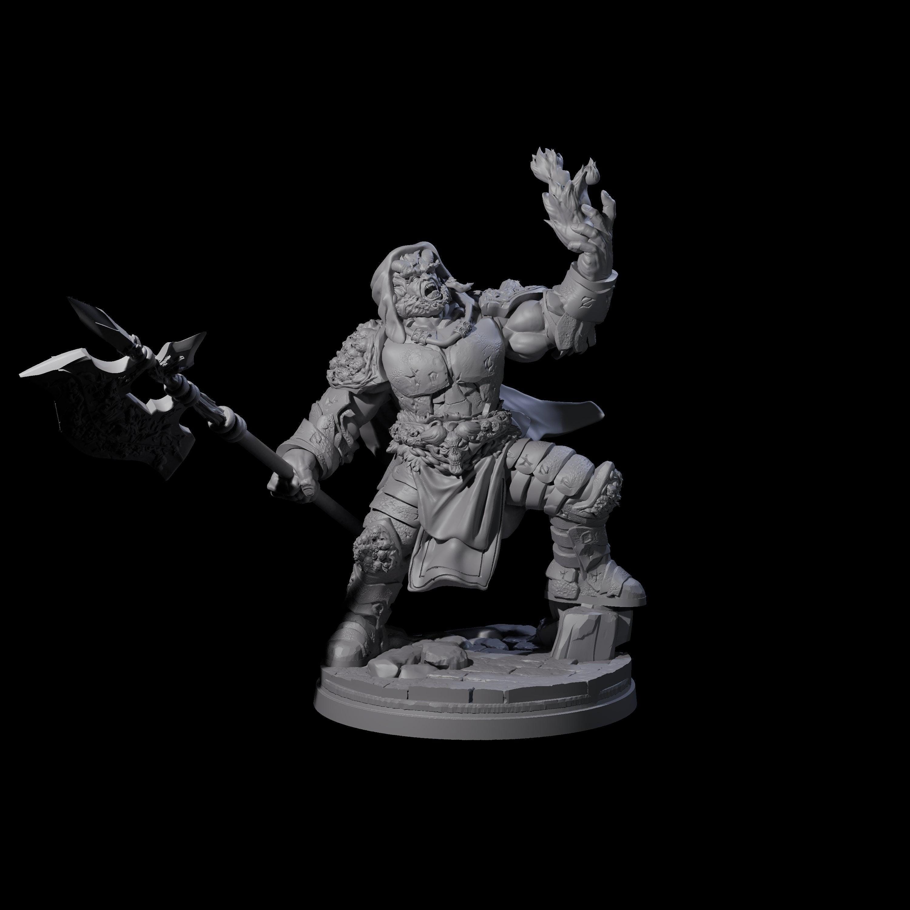 Bearded Tiefling Necromancer Miniature for D&D, Dungeons and