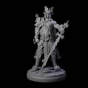 Deadly Dark Elf Marauder K Miniature for D&D, Dungeons and Dragons, Pathfinder and many other tabletop games