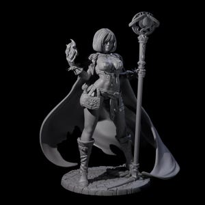 Hot Fire Mage Miniature for D&D, Dungeons and Dragons, Pathfinder and many other tabletop games