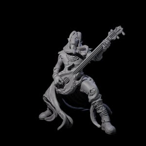 Rocking Out Elf Bard Miniature for D&D, Dungeons and Dragons, Pathfinder and many other tabletop games