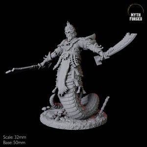 Menacing Yuan-ti Abomination Miniature C for D&D, Dungeons and Dragons, Pathfinder and many other tabletop games