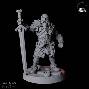 Northman Berserker Viking Miniature B for D&D, Dungeons and Dragons, Pathfinder and many other tabletop games