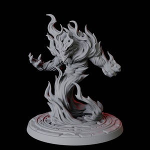 Four Elemental Miniatures for D&D, Dungeons and Dragons, Pathfinder and many other tabletop games Fire