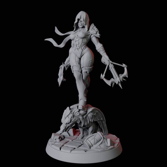 Pin Up Vampire Hunter Miniature: D&D, Pathfinder, Tabletop RPG