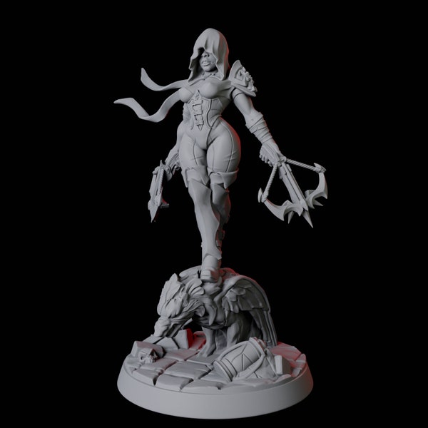 Sexy, Pin up Human Vampire Hunter Miniature for D&D, Dungeons and Dragons, Pathfinder and many other tabletop games