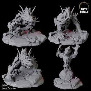 Vier Gnoll Spurenleser Miniaturen für D&D, Dungeons and Dragons, Pathfinder und viele andere Tabletop Spiele