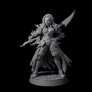 Breathtaking Swordswoman Miniature for D&D, Dungeons and Dragons, Pathfinder and many other tabletop games