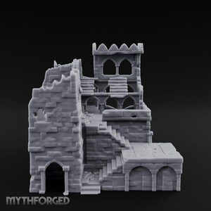 Battlement-Crowned Arch-Gutted Castle Keep Ruins 3D Printed Terrain for D&D, Dungeons and Dragons, Pathfinder and Tabletop Gaming