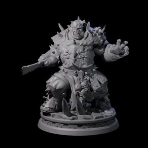 Battlescarred Ogre Captain Miniature for D&D, Dungeons and Dragons, Pathfinder and many other tabletop games