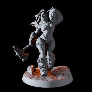 Sexy, Pin up Human Female Barbaren Miniatur für D&D, Dungeons and Dragons, Pathfinder und viele andere Tabletop Spiele