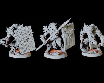 Three Bugbears, Hobgoblins or Great Goblin Miniatures for D&D, Dungeons and Dragons, Pathfinder and many other tabletop games