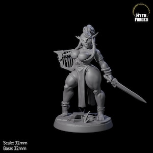 Sexy Bugbear Bard Pin up Miniature for D&D, Dungeons and Dragons, Pathfinder and many other tabletop games