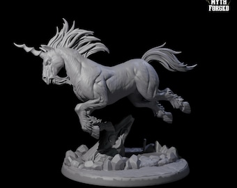 Miniature licorne majestueuse pour D&D Dungeons and Dragons, Pathfinder et autres jeux de table