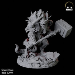 Gnoll Brute Miniature E for D&D, Dungeons and Dragons, Pathfinder and many other tabletop games