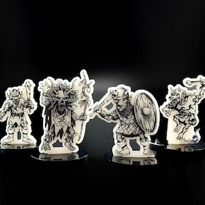 Skittering Kobold Warband Miniatures OSR Style Acrylic Miniatures for Shadowdark, Dungeons and Dragons and other OSR games