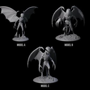 Three Haunting Nightgaunts Miniature for D&D, Dungeons and Dragons, Pathfinder and many other tabletop games