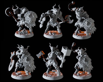 Minotaur Warriors Miniatures: D&D, Pathfinder, Tabletop RPG