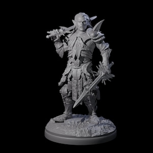 Pale Drow D Miniature for D&D, Dungeons and Dragons, Pathfinder and many other tabletop games