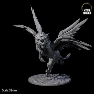 Miniature de lion ailé divin pour D&D, Dungeons and Dragons, Pathfinder et de nombreux autres jeux de table