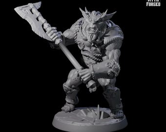 Grimy Greatgoblin or Bugbear Miniature D for D&D, Dungeons and Dragons, Pathfinder and many other tabletop games