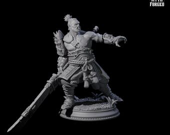 ハーフオークの男性モンク冒険者 PC または NPC | 5 サイズ / スケール