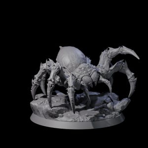 以下が含まれることがあります： 複数の目、鋭い爪、そして分割された体を持つ、灰色の巨大なクモのミニチュア。 クモは岩の台座の上にあり、テーブルゲームやディスプレイに最適です。