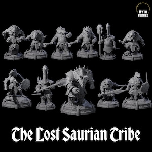 The Lost Saurian Tribe Miniature for D&D, Dungeons and Dragons, Pathfinder and many other tabletop games