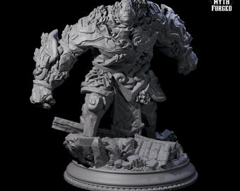 Hulking Jade Golem Miniature for D&D, Dungeons and Dragons, Pathfinder and many other tabletop games