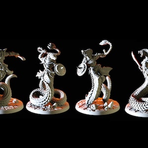 Four Yuan-ti Abomination Miniatures for D&D, Dungeons and Dragons, Pathfinder and many other tabletop games
