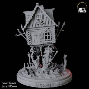 Baba Lysaga and the Creeping Hut Miniature for D&D, Dungeons and Dragons, Pathfinder and many other tabletop games