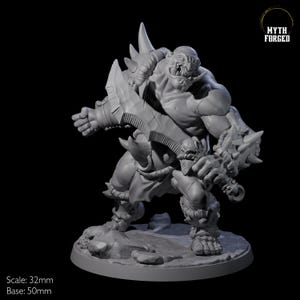 Smashing Ogre C Miniature for D&D, Dungeons and Dragons, Pathfinder and many other tabletop games