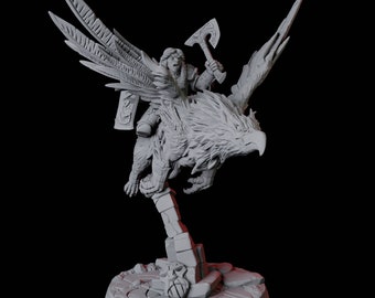 Dwarf Sky Cavalry reitend Griffon Miniatur C für D & D, Dungeons and Dragons, Pathfinder und viele andere Tabletop-Spiele