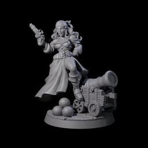 Kicking Canonneer Pirate Miniature for D&D, Dungeons and Dragons, Pathfinder and many other tabletop games