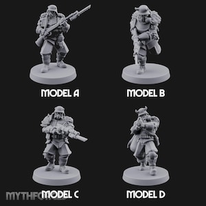 Bayonet Fixed Rifle Advancing Ashen Troopers Miniature for D&D, Dungeons and Dragons, Pathfinder and other TTRPGs