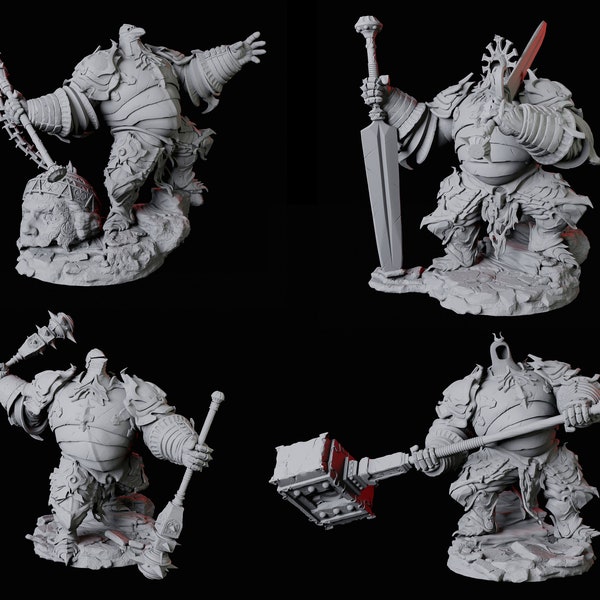 Four Hulking Animated Armour Miniatures for D&D, Dungeons and Dragons, Pathfinder and many other tabletop games