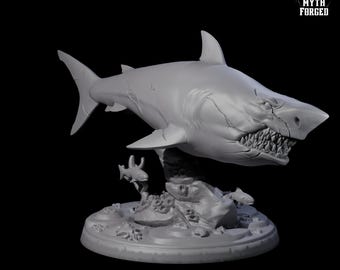 Toothy Giant Shark Great White Miniature D for D&D, Dungeons and Dragons, Pathfinder and many other tabletop games