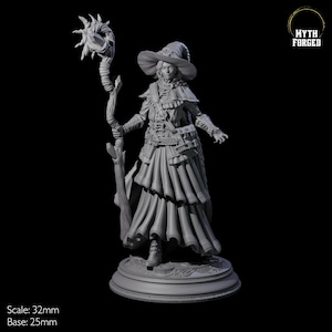 Mysterious Witch Miniature for D&D, Dungeons and Dragons, Pathfinder and many other tabletop games