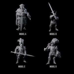 Four Pious Knights Miniature for D&D, Dungeons and Dragons, Pathfinder and many other tabletop games