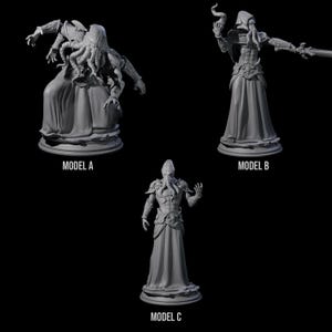 Three Cunning Mind Flayer or Illithid Miniatures for D&D, Dungeons and Dragons, Pathfinder and many other tabletop games