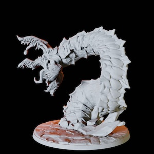 Purple Worm Miniature for D&D, Dungeons and Dragons, Pathfinder and many other tabletop games