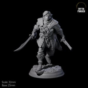 Masked Gunslinger Miniature for D&D, Dungeons and Dragons, Pathfinder and many other tabletop games