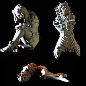 Drei gefangene Miniatur für D&D, Dungeons and Dragons, Pathfinder und viele andere Tabletopspiele