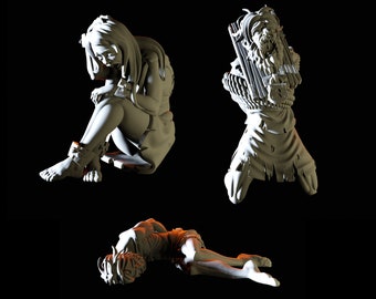Three Prisoner Miniature for D&D, Dungeons and Dragons, Pathfinder and many other tabletop games
