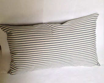 Grey ticking stripe 22 pillow cover Pillow Shams 20 x 26 Ticking Stripe