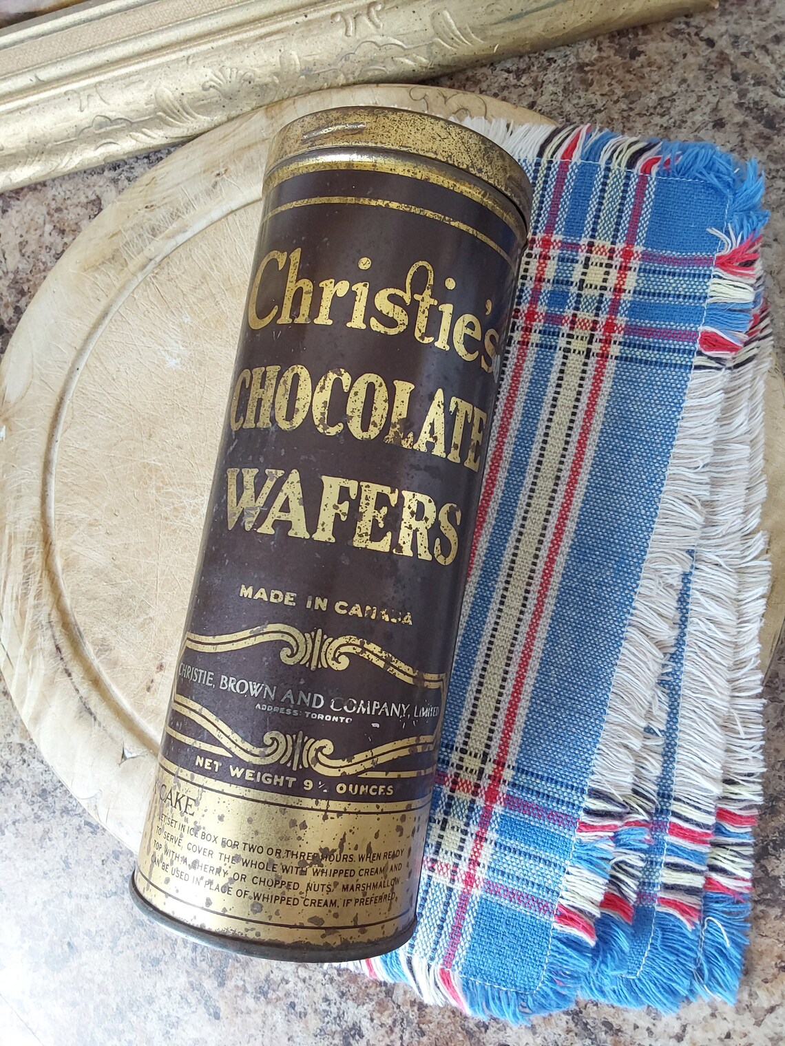 Christie's Chocolate Wafer Vintage Cookie Tin Etsy