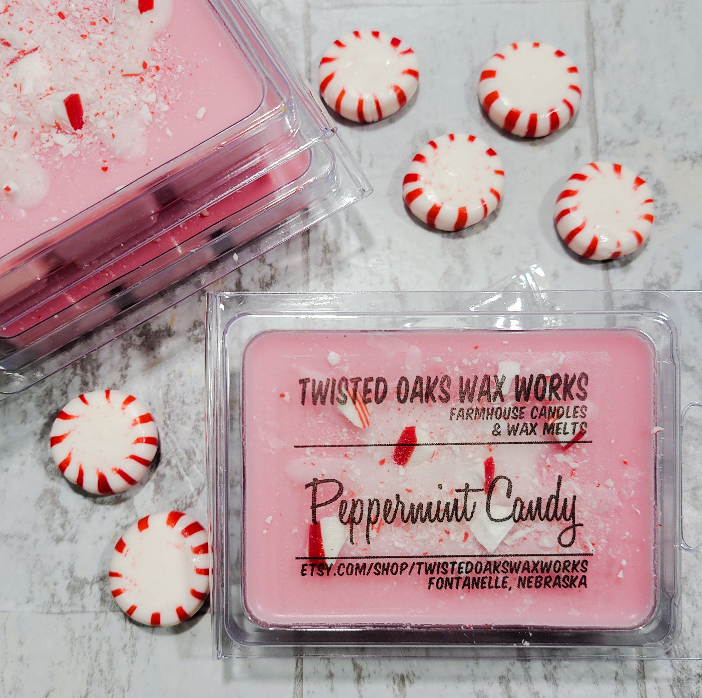 Strong Scented Peppermint Wax Melt. Peppermint Candy Soy Wax Etsy