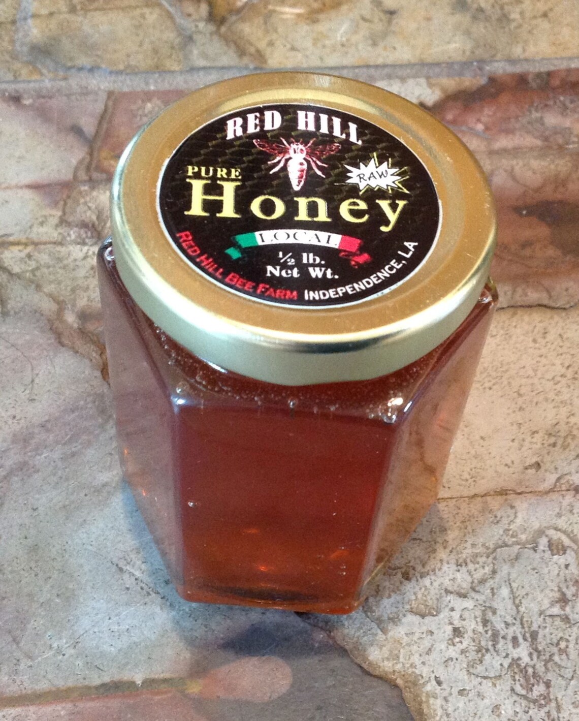Pure Raw Honey 1/2 Pound Hex Jar Etsy