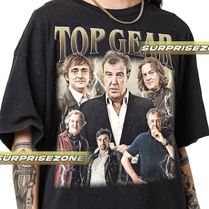 Maglietta vintage unisex Top Gear Trio Softstyle, regalo per donna e uomo. Maglietta unisex.